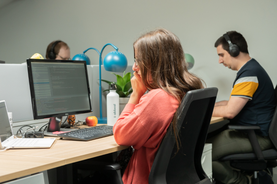 People working at their desks